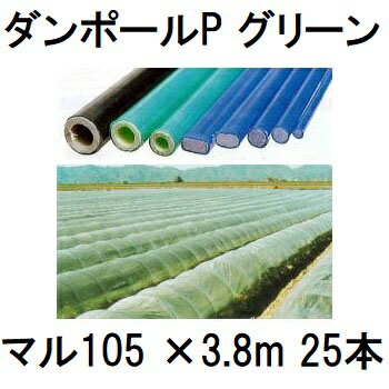 (25本セット) ダンポールP マル105 ×3.8m 緑 トンネル幅200cm (個人宅配送OK)［園芸支柱 家庭菜園 トンネル支柱 強靭 瀧商店］ 宇部エクシオ　saka