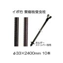 (10本セット) セキスイ イボ竹 (プロ仕様 業務用) 農業用支柱 (黒) φ33.2×2400mm 果樹枝受け支柱 (枝受ホルダー、支柱ストッパー別売) 日...