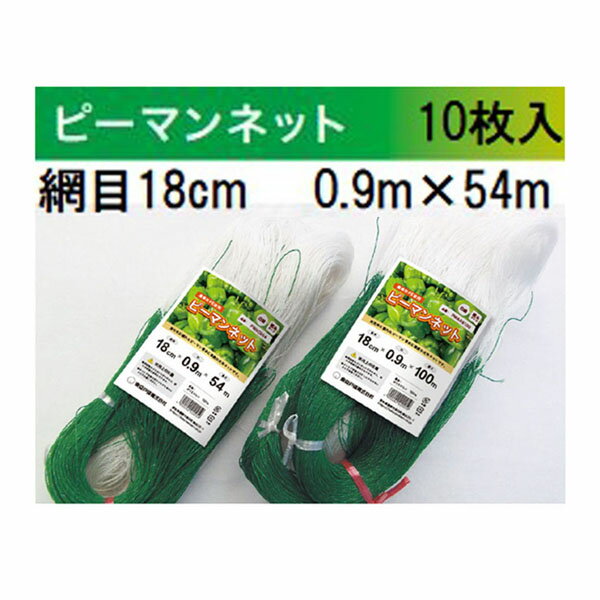 (徳用10枚セット) 東京戸張 ピーマンネット 網目18cm 0.9m×54m WA0954 (白緑)