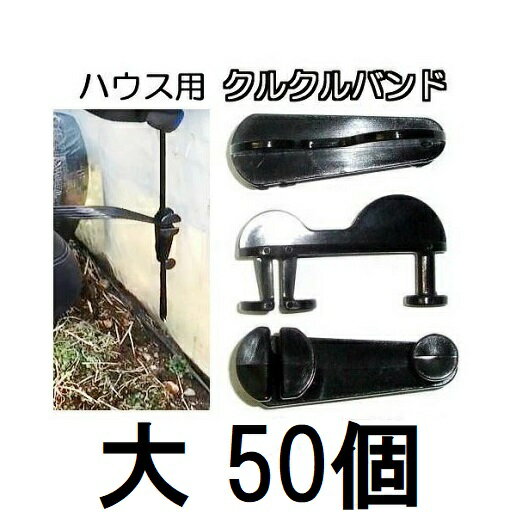 (50個セット) クルクルバンド 大 ビニールハウス用 ハウスバンド 止め 締め具　zs