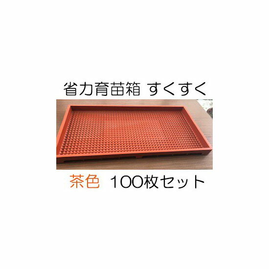(100枚セット) 育苗箱 すくすく 茶色 (中敷き不要) 軽労化育苗箱 お届け先選択