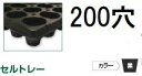 (徳用100枚入) 育苗トレー セルトレー (インチタイプ) PP 200穴 角穴 センターリブ無し 黒 545×280×40mm セル穴φ23.9×23.9mm アンドウケミカル (法人個人選択) ※写真は丸穴を代用しています