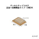 エバーエコウッドIIデッキステップフロア　正面＋両側側面タイプ　1.5間（3426mm）5尺（1497mm）ナチュラル（N）、ダークブラウン（DB）、ウォームグレー（WG）［ウッドデッキ タカショー 庭用 瀧商店]