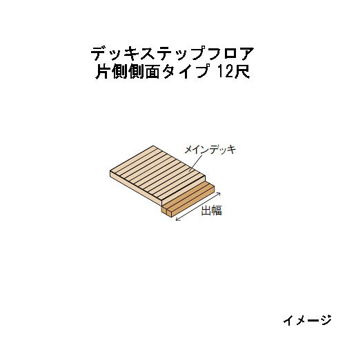 北海道・沖縄・離島への送料は見積になります こちらの商品はデッキ部材販売ページです。 セットページは別になります。■エバーエコウッドIIデッキステップフロア　ナチュラル（N）、ダークブラウン（DB）、ウォームグレー（WG）、ホワイト 品　名 正面タイプ 片側側面タイプ 正面＋片側側面タイプ 正面＋両側側面タイプ 形　状 出幅＼間口 カラー 1間（1826mm） 1.5間（2626mm） 2間（3626mm） - 1間（1826mm） 1.5間（2626mm） 2間（3626mm） 1間（1826mm） 1.5間（2626mm） 2間（3626mm） 12尺 （3584mm） N/DB/WG 1間 1.5間 2間 12尺 1間12尺 1.5間12尺 2間12尺 1間12尺*2面 1.5間12尺*2面 2間12尺*2面 ホワイト 1間 1.5間 2間 12尺 1間12尺 1.5間12尺 2間12尺 1間12尺*2面 1.5間12尺*2面 2間12尺*2面 ※奥行：420mm（床板2枚＋幕板）　※間口の数値はデッキ本体とステップフロアの合計です ※2.5間以上に関する価格は、別途お問い合わせください ※1段でも2段でもご使用いただけます。束柱アルミ（EAA-ATH）を使用（最小F.L.=250mm〜最大F.L.=650mm）