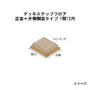エバーエコウッドIIデッキステップフロア 正面+片側側面タイプ 1間(2226mm)12尺(3584mm)ナチュラル(N)、ダークブラウン(DB)、ウォームグレ...