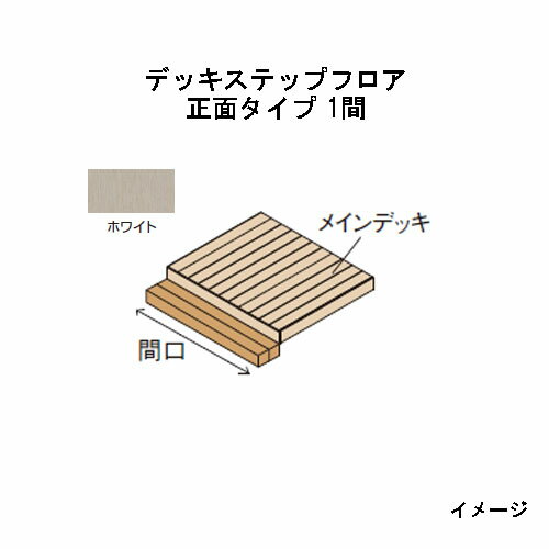 北海道・沖縄・離島への送料は見積になります こちらの商品はデッキ部材販売ページです。 セットページは別になります。■エバーエコウッドIIデッキステップフロア　ナチュラル（N）、ダークブラウン（DB）、ウォームグレー（WG）、ホワイト 品　名 正面タイプ 片側側面タイプ 正面＋片側側面タイプ 正面＋両側側面タイプ 形　状 出幅＼間口 カラー 1間（1826mm） 1.5間（2626mm） 2間（3626mm） - 1間（1826mm） 1.5間（2626mm） 2間（3626mm） 1間（1826mm） 1.5間（2626mm） 2間（3626mm） 3尺 （897mm） N/DB/WG 1間 1.5間 2間 3尺 1間3尺 1.5間3尺 2間3尺 1間3尺*2面 1.5間3尺*2面 2間3尺*2面 ホワイト 1間 1.5間 2間 3尺 1間3尺 1.5間3尺 2間3尺 1間3尺*2面 1.5間3尺*2面 2間3尺*2面 ※奥行：420mm（床板2枚＋幕板）　※間口の数値はデッキ本体とステップフロアの合計です ※2.5間以上に関する価格は、別途お問い合わせください ※1段でも2段でもご使用いただけます。束柱アルミ（EAA-ATH）を使用（最小F.L.=250mm〜最大F.L.=650mm）