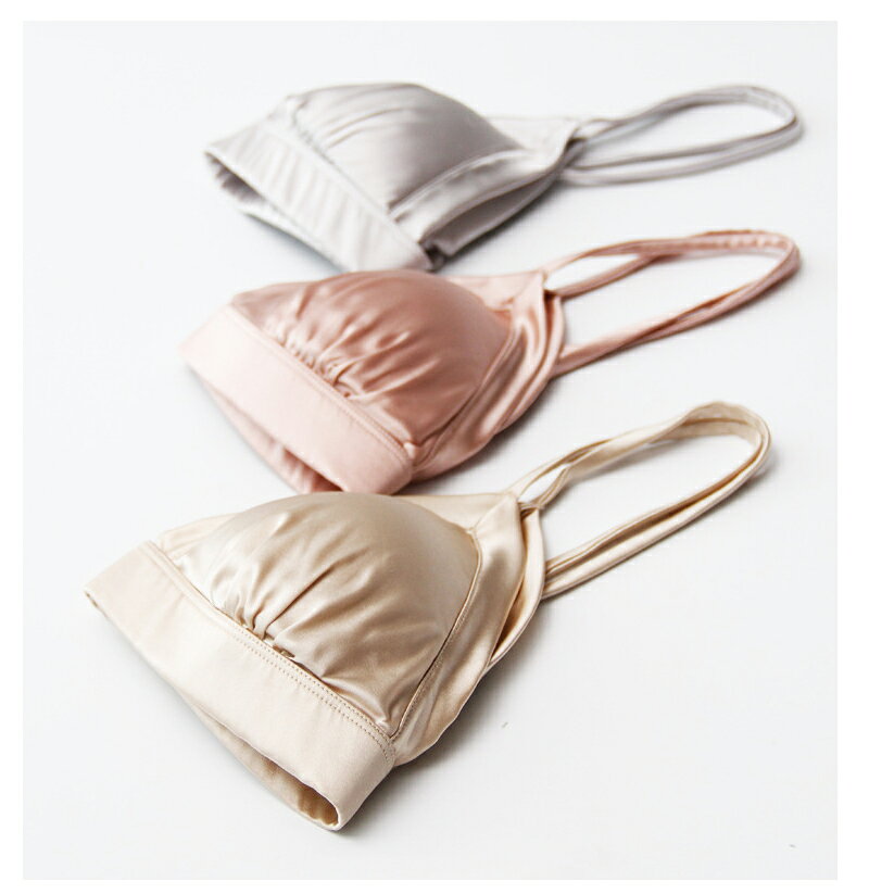 【全品2点で16%off】【ブラ単品】シルクブラ ノンワイヤー 滑らかな肌触り 光沢 超...