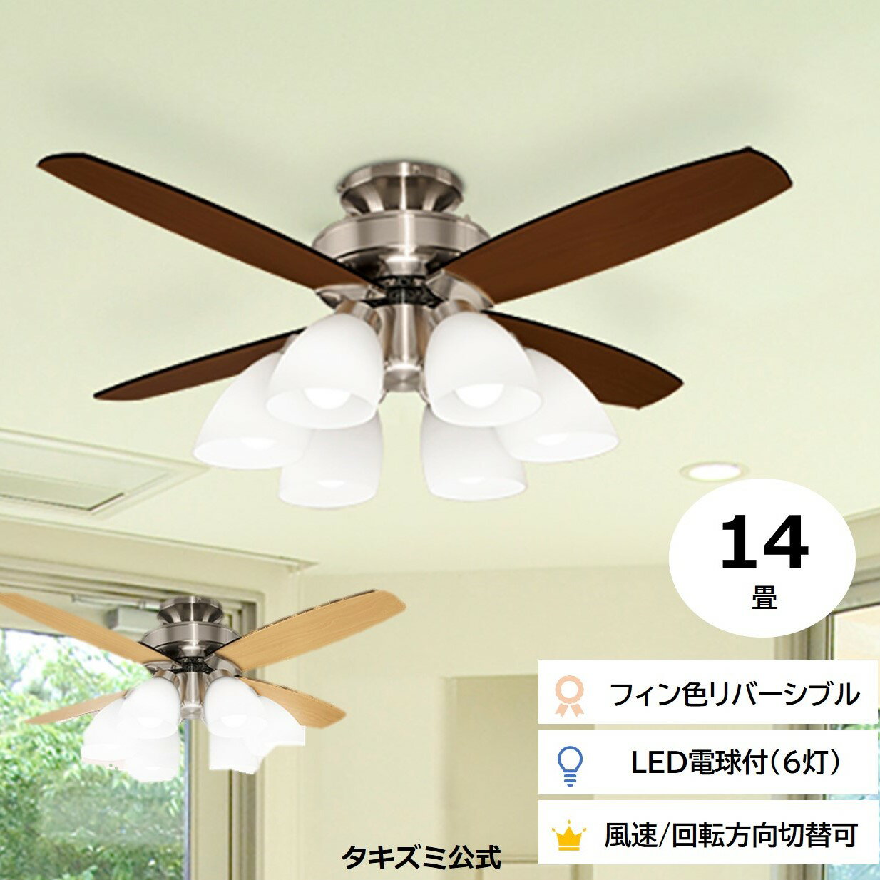 タキズミ　天井照明器具　シーリングファン