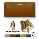 Hush Puppies 財布 メンズ 全5色　Hush Puppies ハッシュパピー リアルレザー ステッチデザイン ラウンドファスナー 長財布 ロングウォレット 小銭入れ 牛革 ワンちゃん 犬 ドッグ メンズ レディース 男女兼用 プレゼント 贈り物 (送料無料）