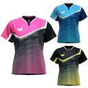 BUTTERFLY バタフライ ラウリー・シャツ・レディース aag0693 卓球ウェア ユニフォーム ゲームシャツ キッズ ジュニア レディース専用 半袖 ト...