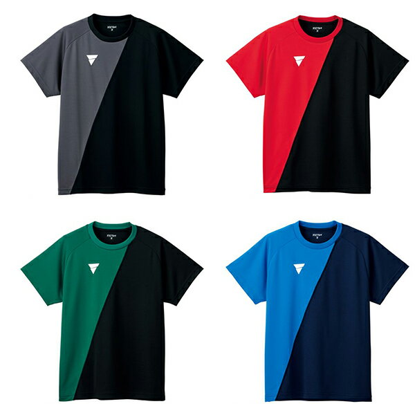卓球ウェア ユニフォーム トップス ゲームシャツ 半袖 VICTAS ヴィクタス aog0134 TシャツV-TS230 ※グリーン×ブラック と レッド×ブラック は完売しました
