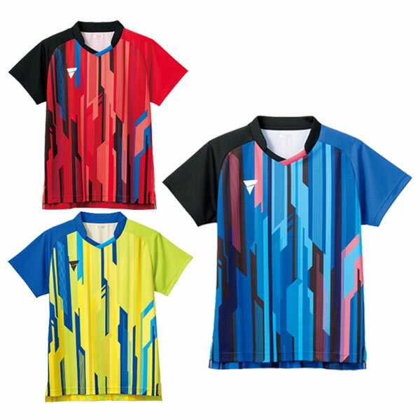 TSP-612102-7100-130 ヴィクタス 卓球用ゲームシャツ（ジュニア）（ホットピンク・サイズ：130） VICTAS サンダーボルト ゲームシャツ
