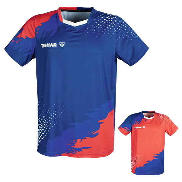 TIBHAR ティバー フレンチシャツ aig0077 卓球ウェア 半袖Tシャツ トップス ユニフォーム JTTA公認 キッズ ジュニア メンズ レディース 男...