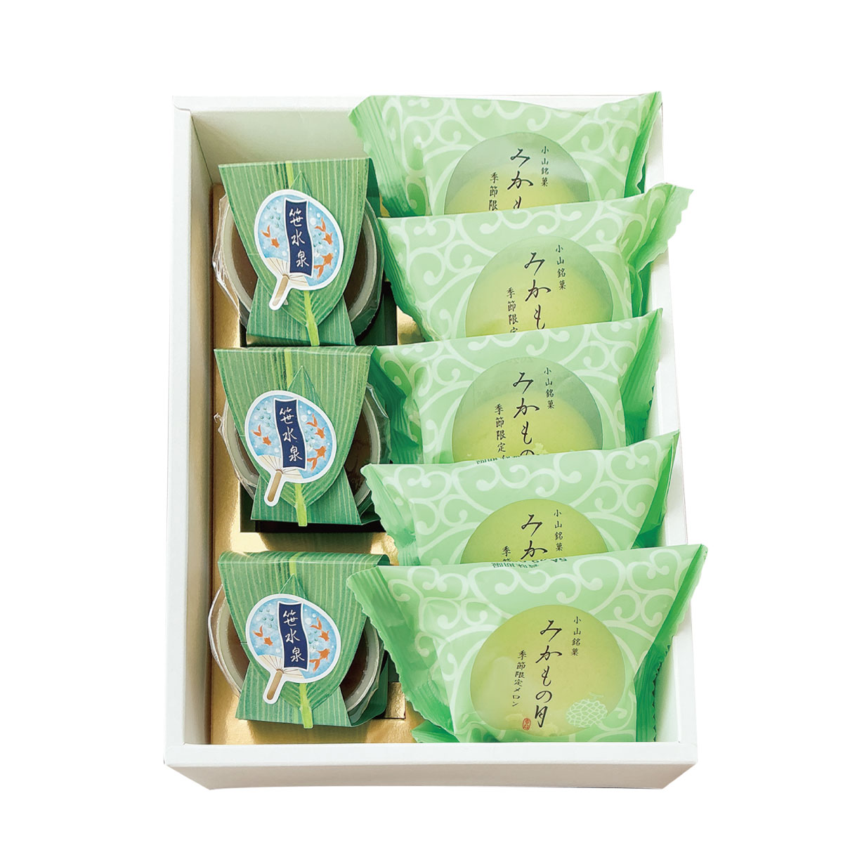 笹水泉とみかもの月メロン8個入　高級　和菓子　詰合わせギフト！化粧箱入　熨斗対応可　贈り物　贈答用　イベント　プレゼント　お　中元　お歳暮　お年賀