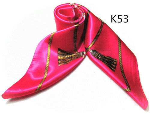 カラフル艶やかなシルク調スカーフ シルクロードの起点【西安】からの贈り物 美品激安 60角企業制服スカーフ