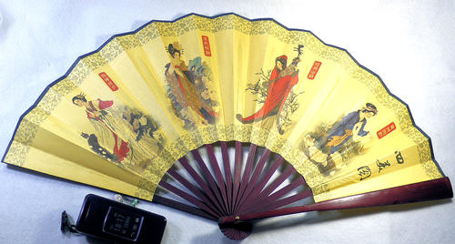 中国風華麗な飾り扇子 漢詩書画扇子 中国雑貨 民俗工芸美術品