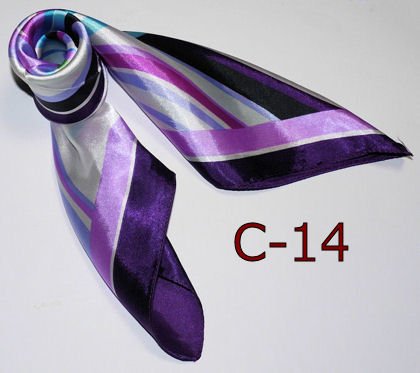 カラフル艶やかなシルク調スカーフ シルクロードの起点【西安】からの贈り物 美品激安 60角企業制服スカーフ