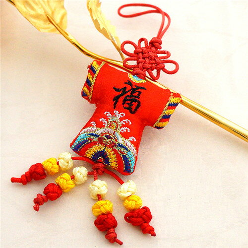 中華風結び飾り つるし飾り 両面刺繍小物 車内装飾品 中国雑