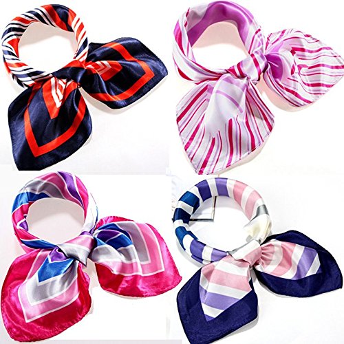 カラフル艶やかなシルク調スカーフ シルクロードの起点【西安】からの贈り物 美品激安 60角企業制服スカーフ