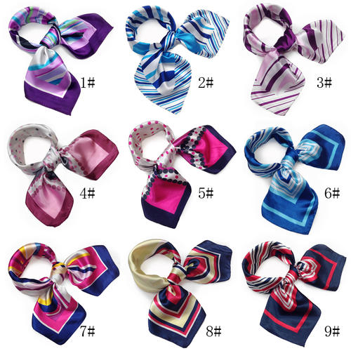 カラフル艶やかなシルク調スカーフ シルクロードの起点【西安】からの贈り物 美品激安 60角企業制服スカーフ