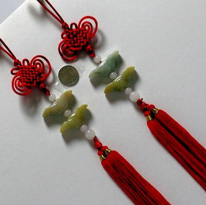 美しい天然石で彫刻された中国結び飾りもの　 インテリア装飾品　カーアクセサリー