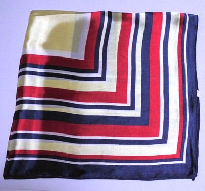 カラフル艶やかなシルク調スカーフ シルクロードの起点【西安】からの贈り物 美品激安 60角企業制服スカーフ