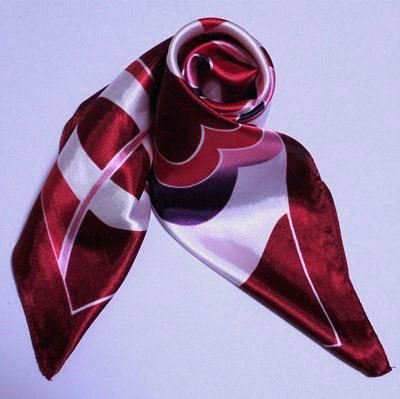 カラフル艶やかなシルク調スカーフ シルクロードの起点【西安】からの贈り物 美品激安 60角企業制服スカーフ