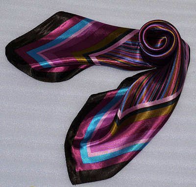 カラフル艶やかなシルク調スカーフ シルクロードの起点【西安】からの贈り物 美品激安 60角企業制服スカーフ