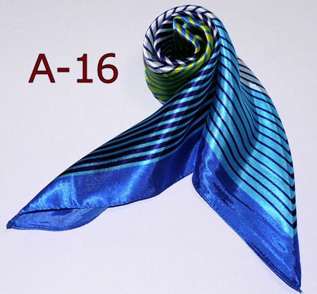 カラフル艶やかなシルク調スカーフ シルクロードの起点【西安】からの贈り物 美品激安 60角企業制服スカーフ