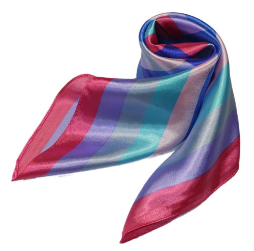 カラフル艶やかなシルク調スカーフ シルクロードの起点【西安】からの贈り物 美品激安 60角企業制服スカーフ