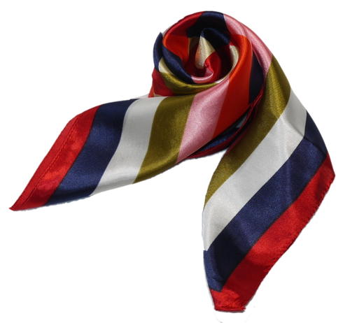 カラフル艶やかなシルク調スカーフ シルクロードの起点【西安】からの贈り物 美品激安 60角企業制服スカーフ