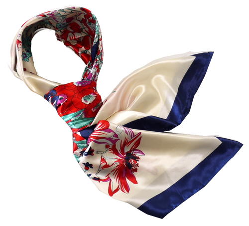 【全色60種】 華麗な高級シルク調スカーフ 90角正方形大判レディース スカーフ　贈り物 ギフト人気な花柄 スカーフ