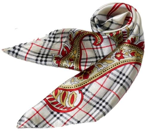 かわいいシルク調スカーフ 中判 60cm正方形スカーフリボン 事務服 企業制服スカーフ 鮮やかで顔まわり華やかUP 手首に、デニムに、バッグに、無限に使える人気柄スカーフ激安