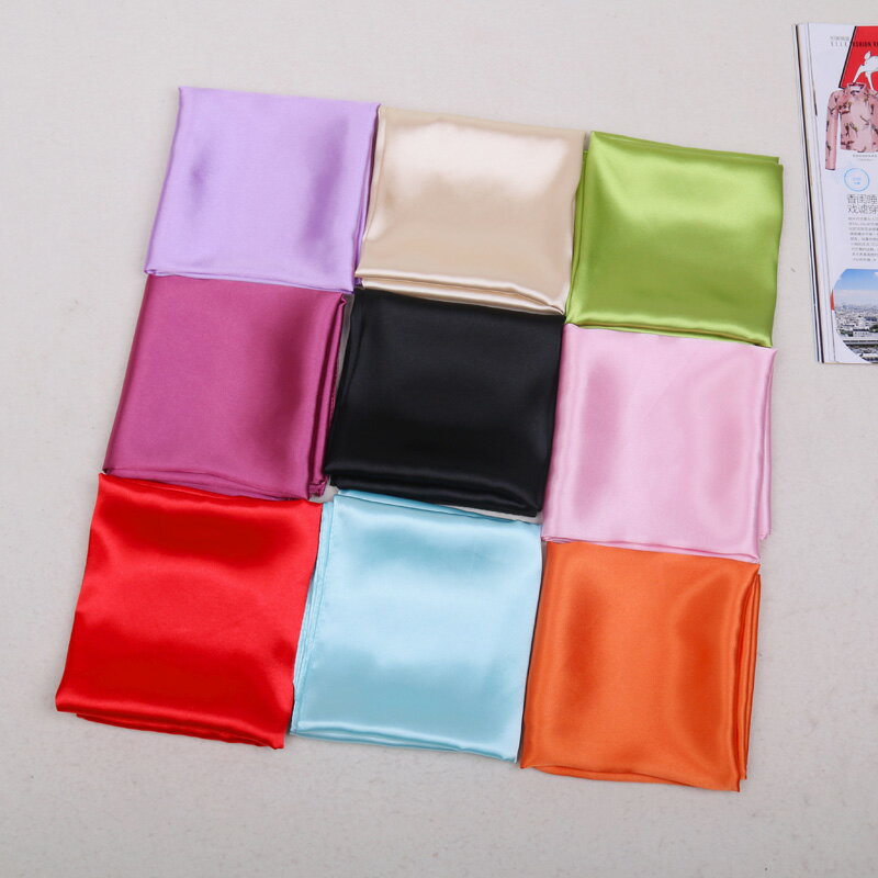 センチファッションスタイルイミテーションシルクスカーフ女性単色無地ネッカチーフバンダナ 正方形 ビジネススカーフ オフィス OLスカーフ シルク調スカーフ シル...