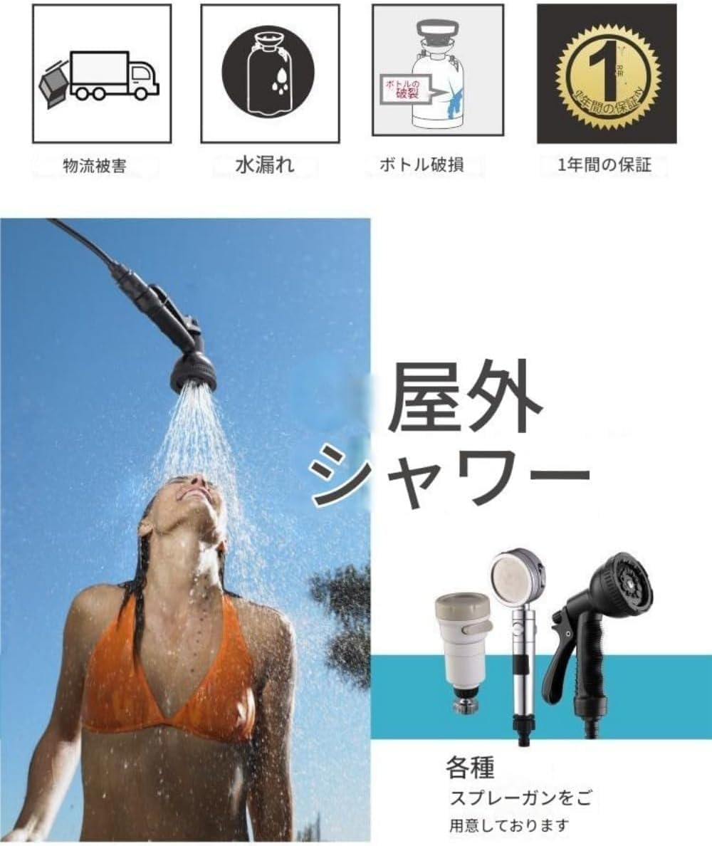 擇木ショップの蓄圧スプレースプレーボトルハンドポータブル大容量ショルダーストラップ軽量アウトドアキャンプポータブルシャワースプレー農薬スプレー布消毒 (5L,シルバー)｜アングル3