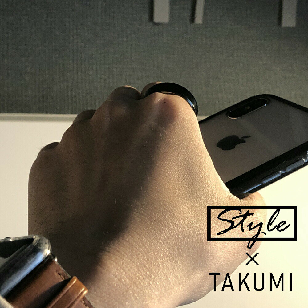 [TAKUMI] 高級 スマホリング ストラップ 護身用 指輪 リングストラップ リング スマホストラップ かわいい iphone 黒 カバー落下防止 幅広 キーホルダー 可愛い おしゃれ かわいい シンプル