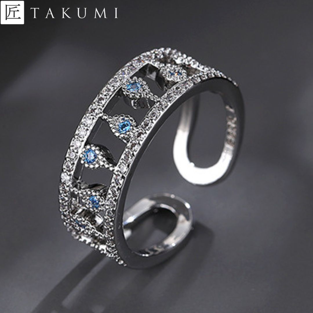 [TAKUMI]ピタリング 指輪 フリーサイズ リング 幅広リング レディース ブランド シルバー  ...