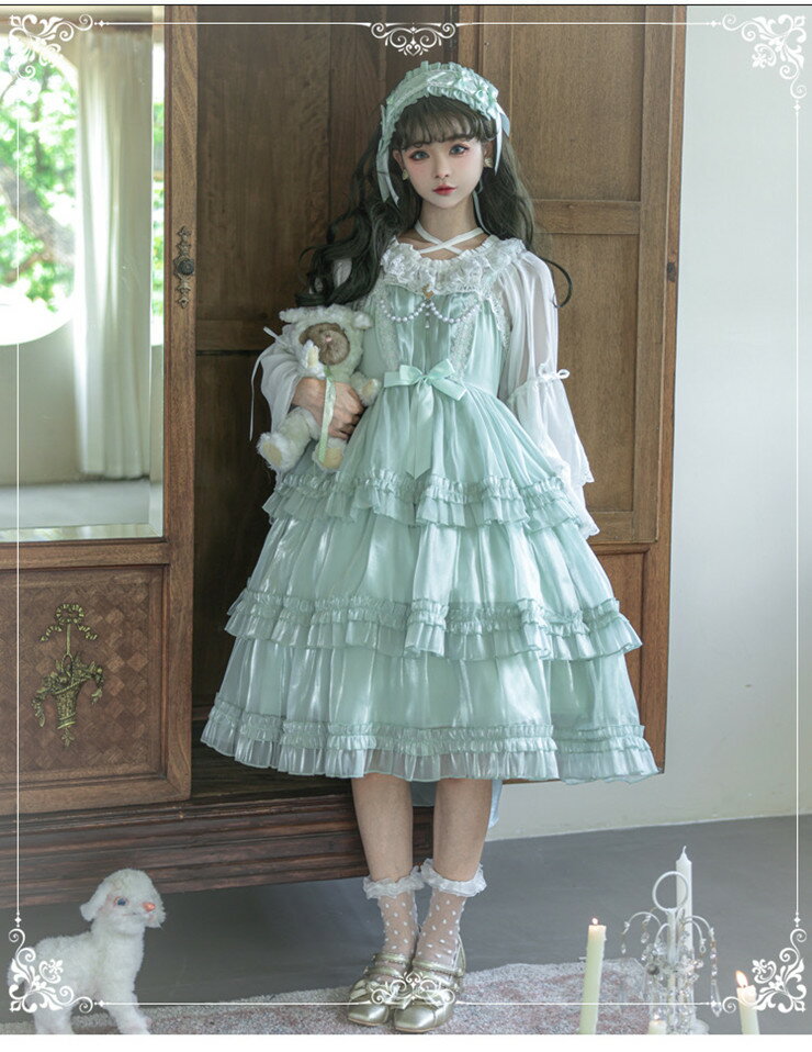 PastelWay ロリータ ジャンパースカート ワンピース ロリィタ 姫系 フリル コスチューム プリンセス お姫様 お嬢様 デート 女子会 甘ロリ ゴスロリ 姫ロリ 萌え萌え系 レディース zy01