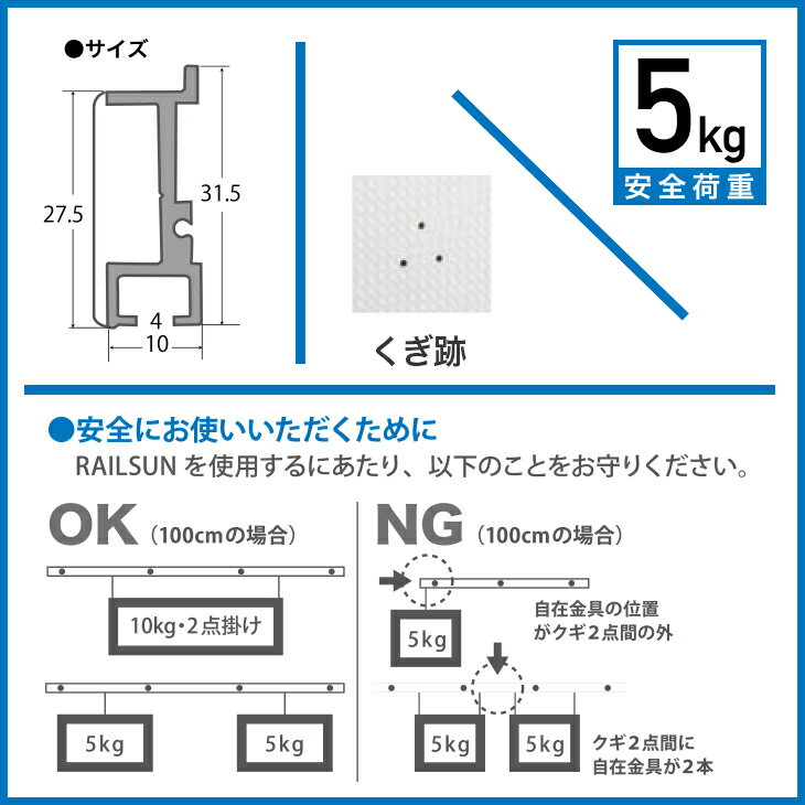 お買得石膏ボード用RAILSUN レールサンピクチャーレールセット　30cm【RAILSUN テグス自在付 Cセット】WRS-30C額吊レール　インテリア雑貨　ディスプレイ