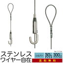 《メール便・送料無料》ピクチャーレール用 ワイヤー自在【シルバー ステンレスワイヤー自在 No.1113-A】300cm cm 大型 重量