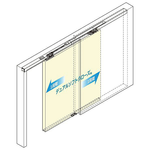 LAMP スガツネ工業FD80 重量用上吊式引戸 戸袋対応/デュアルソフトクローザー仕様/上ローラー木口面付品番 FD80DHCMP-PD注文コード 250-029-722引戸 必須部品セット扉質量 80kg以下※上レールは別売です。