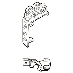 LAMP スガツネ工業リバーシブル折戸 KF111-R型品番 R111-T-L注文コード 250-120-087【セット部品単品】部品名 上ローラー左用＋専用丁番材料 ローラー： ポリアセタール（POM）仕上 樹脂部品：ナチュラル