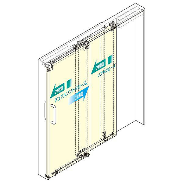 LAMP スガツネ工業FD30 上吊式引戸 デュアルソフトクローザー仕様/2枚連動引戸/上ローラー木口掘込品番 FD30-HRP2注文コード 250-022-267引戸 必須部品セット扉質量 30kg以下※レールは別売です。 1