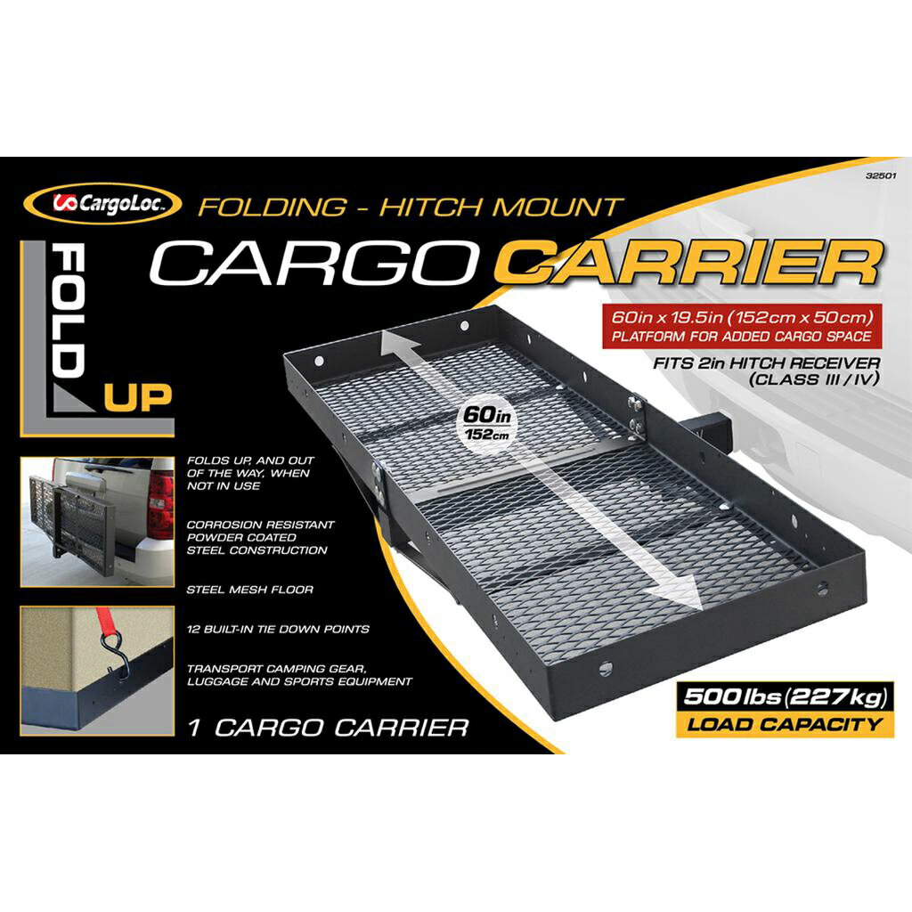 アメリカ USA US 工具 道具 CARGOLOC カーゴロックヒッチカーゴキャリア折りたたみ式型番 32501折りたたみ可能耐荷重 200kg※本製品は北米仕様品です。日本国内の法規を順守の上ご利用ください。