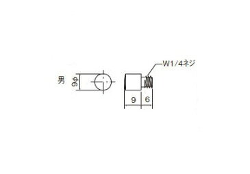 棚 ダボ 9mm ニッケルW1/4 ネジオス 男