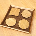 TaKuMi Craft 木製 コースター Lサイズ ブラックウォールナット くるみ 丸型 四角 七角 しずく型 カフェ 雑貨 木のコースター