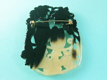 黒水牛の梟のブローチ 送料無料 ハンドメイド 敬老の日 贈り物 アンティーク 手作り クラシカル レトロ 母の日 プレゼント 黒水牛