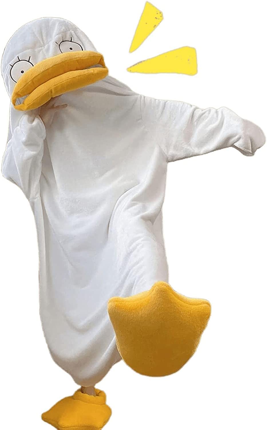 [ポイント10倍！]銀魂 エリザベス コスプレ衣装 ダック 鴨 連体パジャマ 長袖 おしゃれ 萌えグッズ 寝袋 フランネル 面白い 寝巻き 靴付き 防寒着 寝間着 コスプレ 学園祭 文化祭 ハロウイン クリスマス cosplay 男女兼用 新年 誕生日 プレゼント 贈り物 (L)