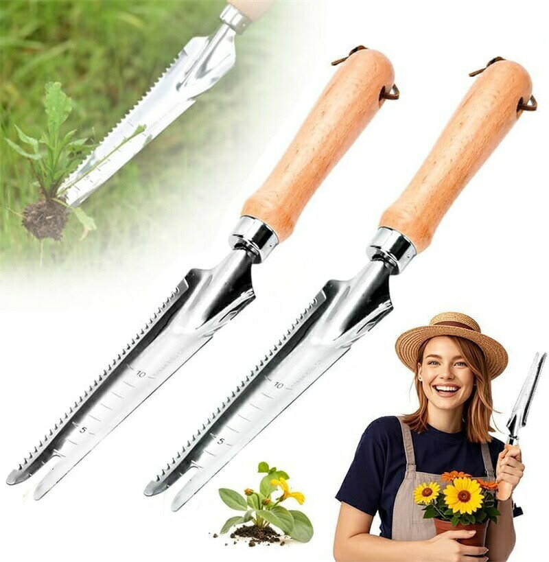 メーカー希望小売価格はメーカーカタログに基づいて掲載しています【5 in 1 除草ツール】この園芸用手動除草ツールは、前面にフォークが付いており、雑草を抜いたり、深く掘ったりするのに便利です。両側の鋸歯状の刃とスクレーパーエッジにより、除草作業がより快適になります。深さ目盛りは植え付けや移植を容易にし、植え付けや移植の深さを正確に把握できます。切断ノッチはワイヤー、より糸、植物の結束バンドを切断したり、ボトルオープナーとしても使用できます。 &nbsp;【高品質素材の選択】高硬度の研磨ステンレス鋼で丁寧に作られており、優れた耐錆性と耐腐食性を備えています。使用中に変形したり、曲がったり、壊れたりすることがないため、通常の使用では損傷を心配することなく、あらゆるガーデニングのニーズを満たします。 &nbsp;【洗練されたデザイン】手の曲線にフィットするハンドルデザインは、コントロール性を向上させ、手と手首の疲労を軽減し、ガーデニングや除草の良い助けになります。 &nbsp;【便利な収納サイズ】当社の軽量ハンドヘルド除草ツールは、長さ約13インチで軽量です。実用的なハンドル吊り下げ穴設計とストラップは、使用後に簡単に収納できます。 &nbsp;【幅広い用途】この除草ツールは、根深い雑草を効果的に除去するだけでなく、移植、植え付け、切断、鋸引き、シャベル、土壌のほぐし、測定などにも適しています。屋内での繊細な鉢植えの移植から、屋外での大規模な園芸植栽まで、簡単に扱うことができます。 ?楽しいショッピングをお楽しみください！ ?お客様にご満足いただけるショッピング体験を提供できるよう、全力を尽くしております！ ========================== ???仕様： 製品名：雑草抜きツール カラー：シルバー サイズ：13×1.4インチ 素材：ステンレススチール ???パッケージ内容： 雑草抜きツール 1/2個 ご注意： 1. 照明や画面の設定により、商品の色が写真と若干異なる場合があります。 2. 手作業による採寸のため、若干の誤差が生じる場合があります。ご了承ください。 品質サービス: 1、 当社の製品に問題がある場合は、お気軽にお問い合わせください。 2、輸送中に多少の衝撃が加わる可能性がございます。万が一不具合や破損などがございましたら、部品の再送など対応させていただきますので、お気軽にご連絡くださいませ。 3、商品が多いため、発送時に説明書をお送りし忘れることがございます。万が一、説明書が届いていない場合や、商品組み立てに関してご不明点がございましたら、お手数ですがご連絡いただけますようお願い申し上げます。電子版の説明書を再送させていただきますので、どうぞご安心ください。お客様にはご理解いただきますようお願い申し上げます。お客様のご支援が、私たちの励みとなっております。