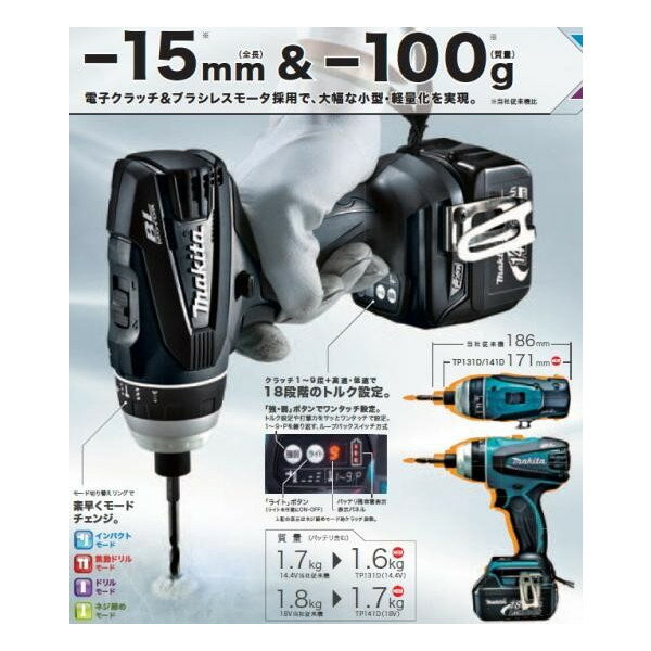 ☆SALE■マキタ18V4モード+インパクトドライバーTP141DZ青新品★本体のみ